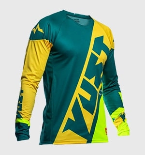 Camiseta para motocross Vust Exo Fast verde e amarelo