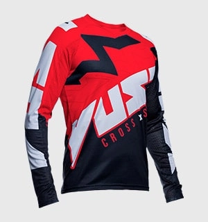 Camiseta para motocross Vust Exo Rock vermelho